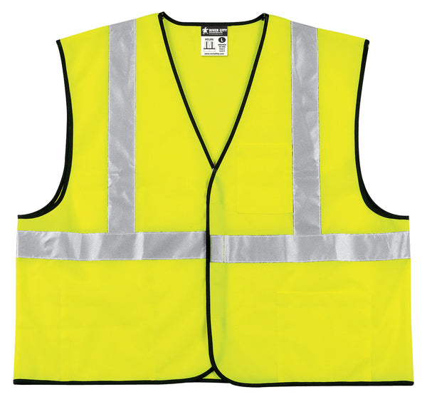 MCR Safety Class 2,Econ Vest,Solid,Lime,LF M-eSafety Supplies, Inc