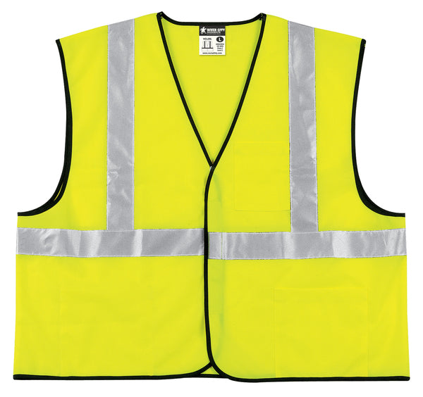 MCR Safety Class 2,Econ Vest,Solid,Lime,LF X4-eSafety Supplies, Inc