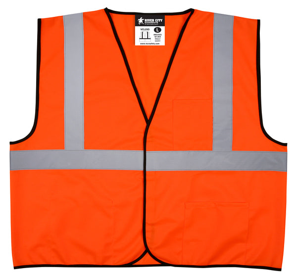 MCR Safety CLASS 2, SOLID, ECONOMY VEST, ORANGE X4-eSafety Supplies, Inc