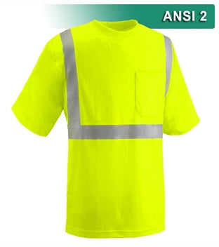 Safety Shirt: Hi Vis Pocket Shirt: ANSI 2 (TALL COMES IN LIME ONLY!!!)-eSafety Supplies, Inc
