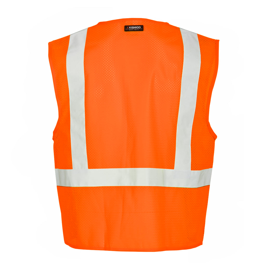 Kishigo Single Pocket Zipper Mesh Vest-eSafety Supplies, Inc