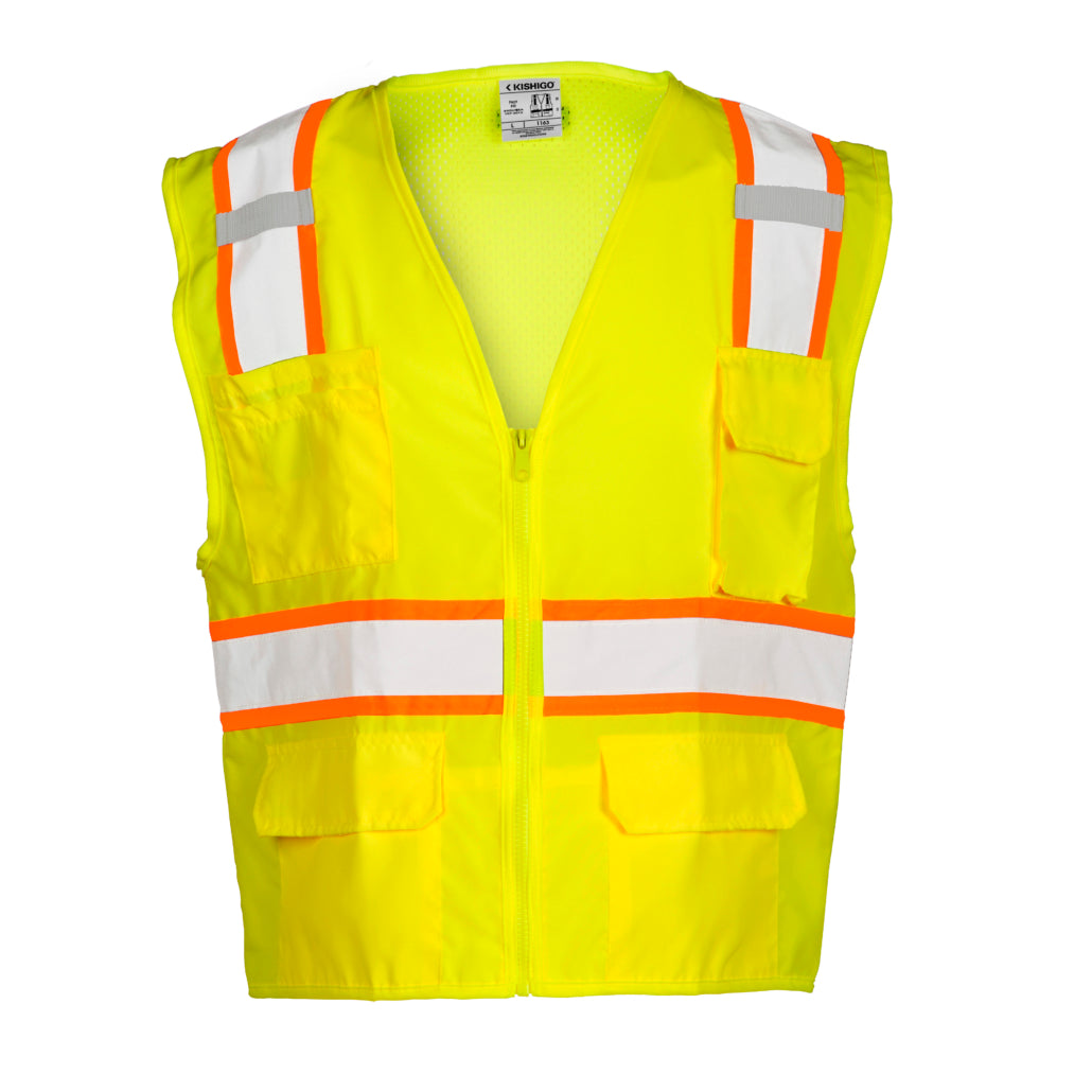 Kishigo Solid Front With Mesh Back Vest-eSafety Supplies, Inc