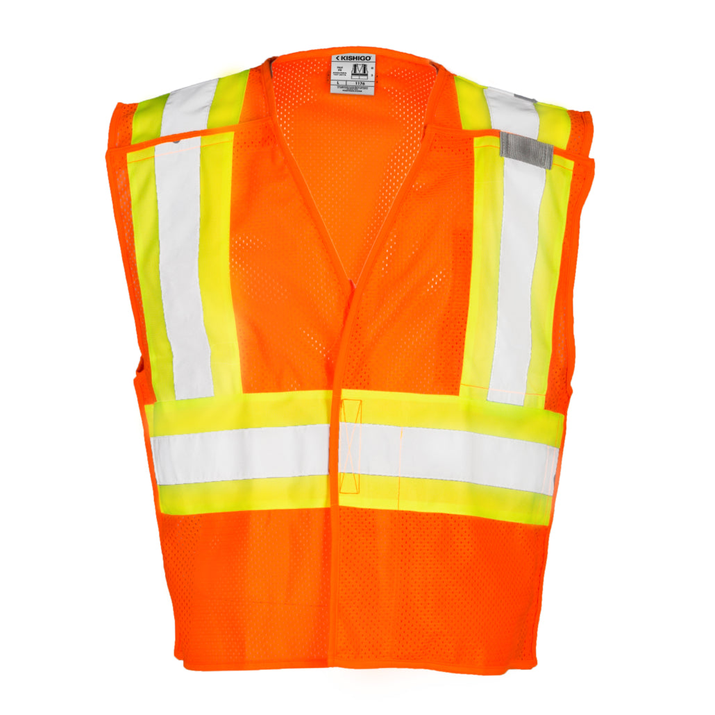 Kishigo Contrasting Mesh Breakaway Vest-eSafety Supplies, Inc