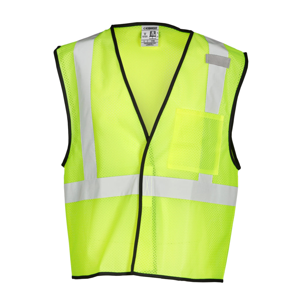 Kishigo Single Pocket Hook & Loop Mesh Vest-eSafety Supplies, Inc