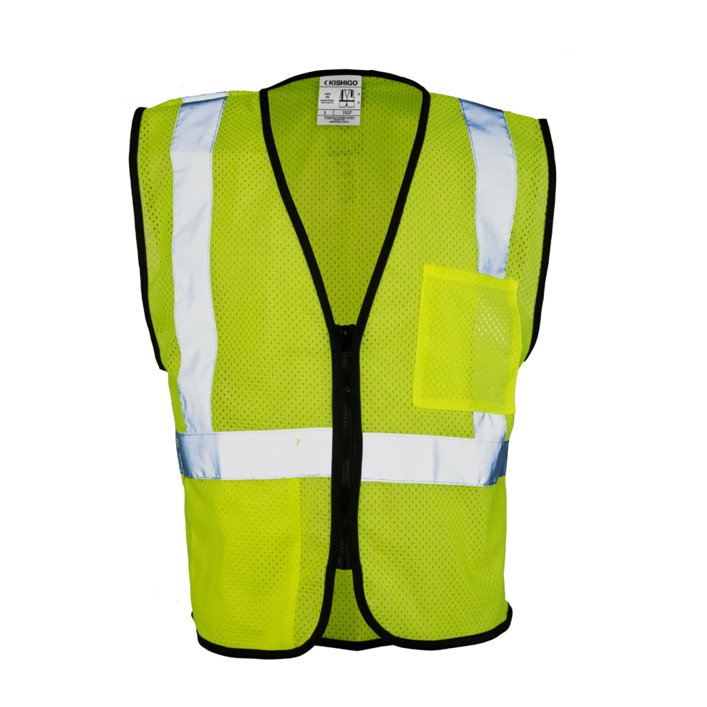 Kishigo Double Pocket Zipper Mesh Vest-eSafety Supplies, Inc