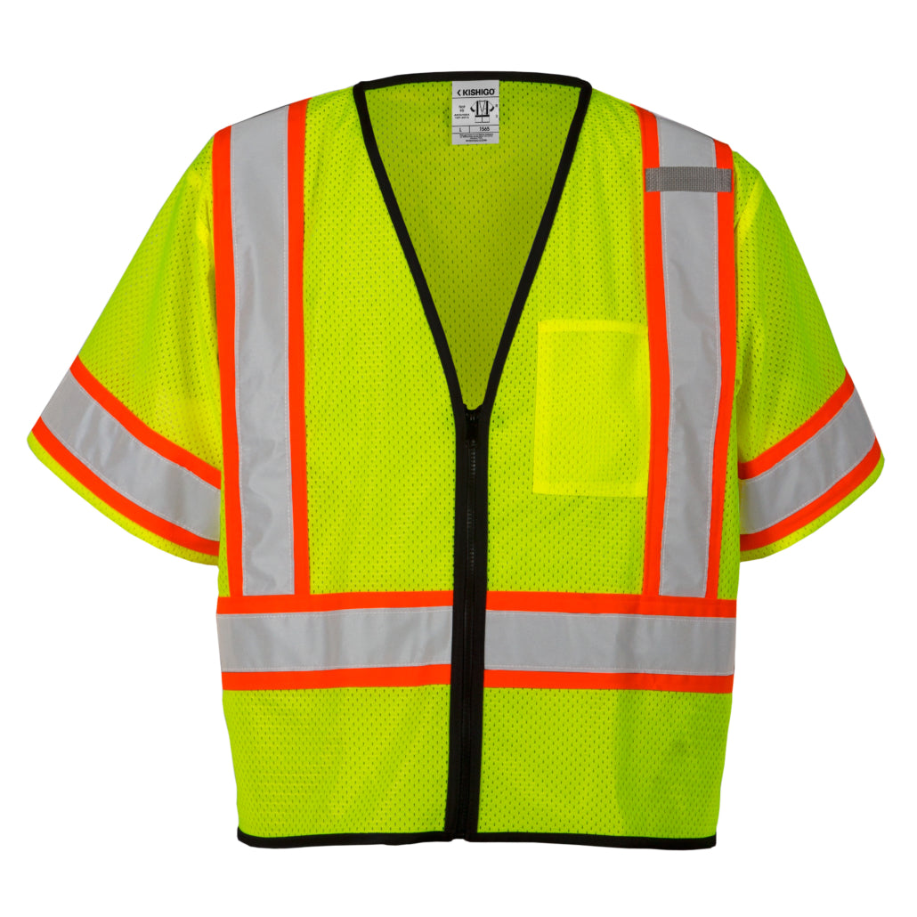 Kishigo Single Pocket Contrasting Mesh Vest-eSafety Supplies, Inc