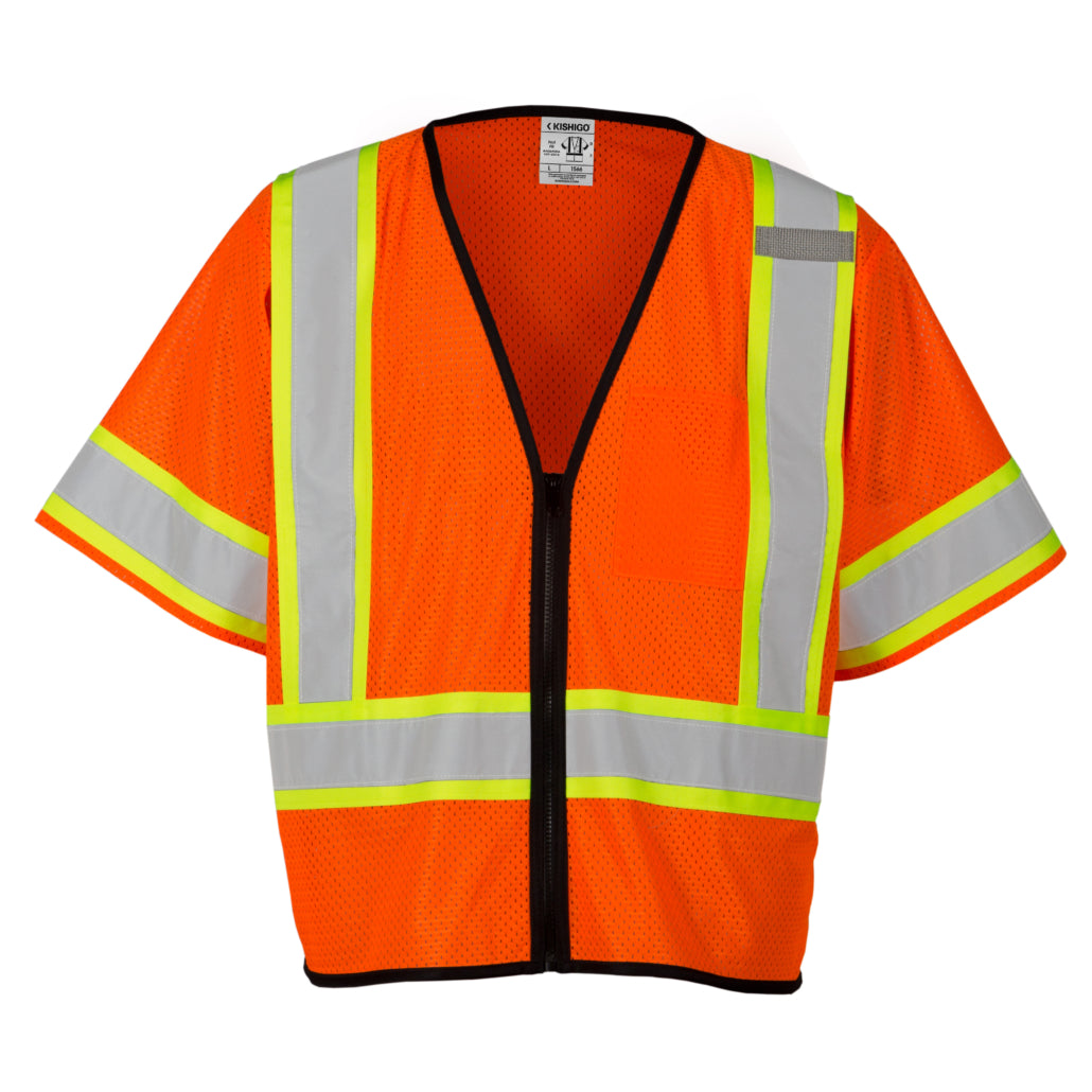 Kishigo Single Pocket Contrasting Mesh Vest-eSafety Supplies, Inc