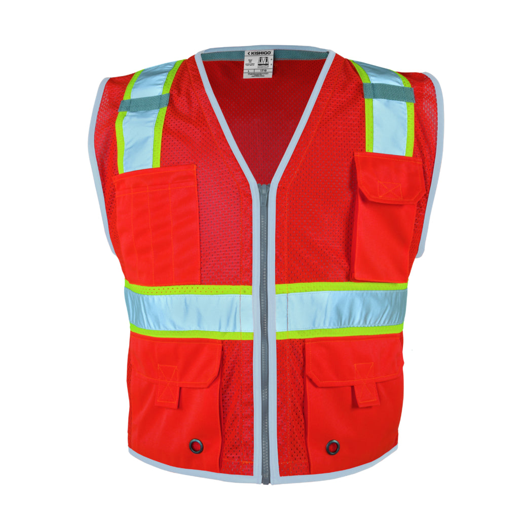 Premium Brilliant Series Heavy Duty Fluorescent Red Vest-eSafety Supplies, Inc