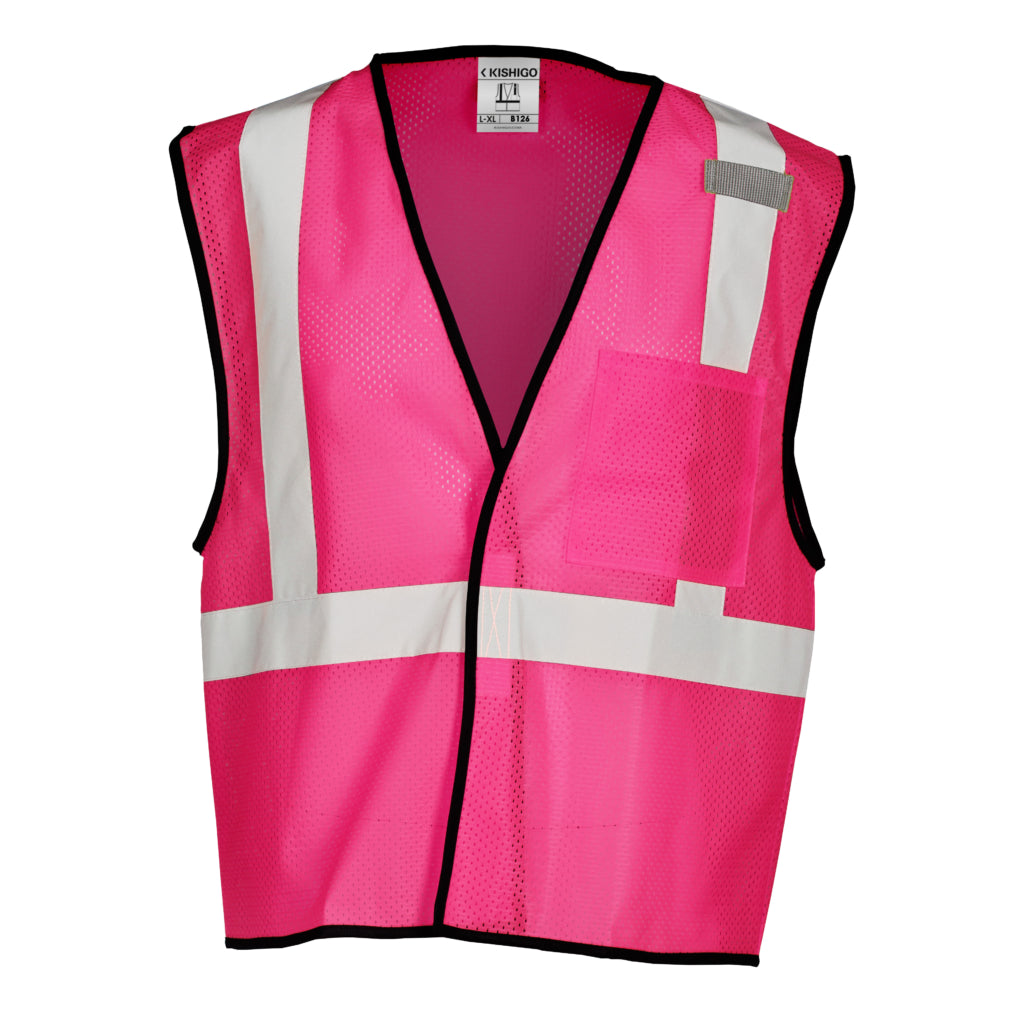 Enhanced Visibility Non-ansi Compliant Ev Series Multi Pocket Pink Vest-eSafety Supplies, Inc