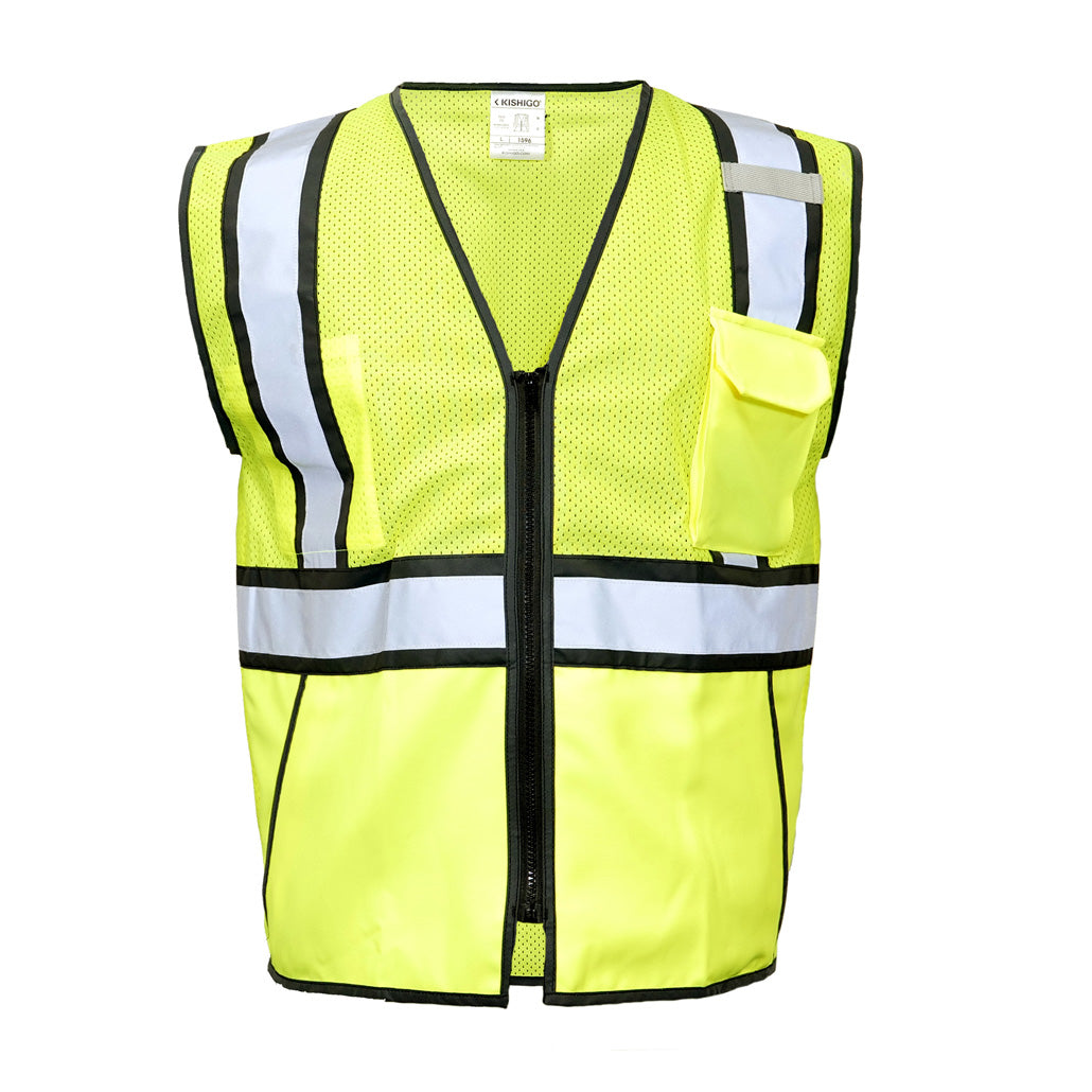 Reflective Color Class 2 Contrast Lime/black Vest-eSafety Supplies, Inc