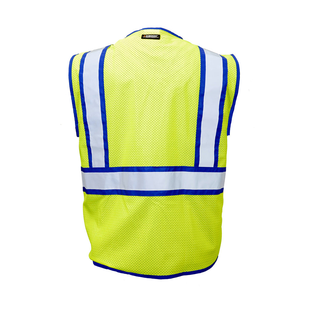 Reflective Color Class 2 Contrast Lime/blue Vest-eSafety Supplies, Inc