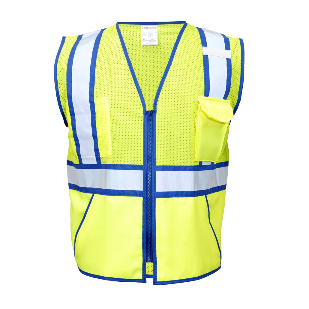 Reflective Color Class 2 Contrast Lime/blue Vest-eSafety Supplies, Inc