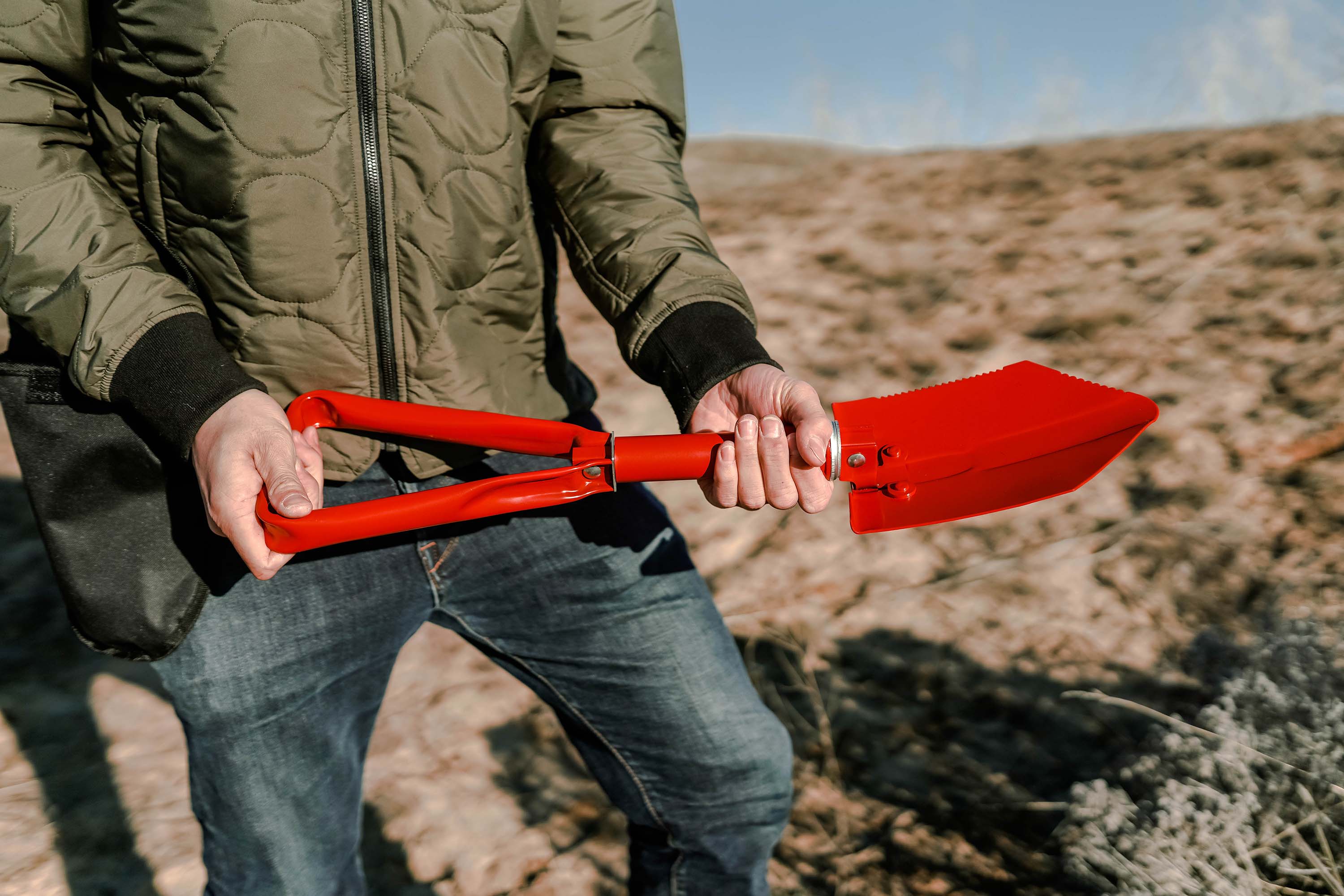 Double Folding Shovel - Red-eSafety Supplies, Inc
