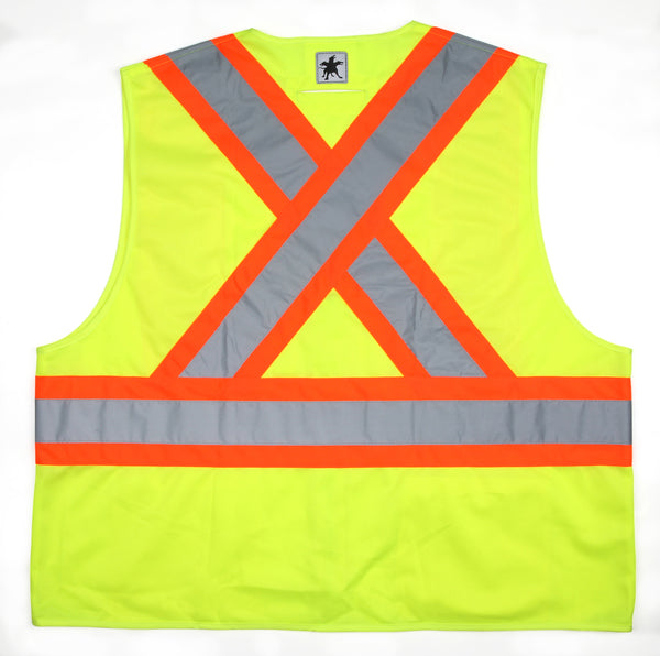 MCR Safety CSA Poly Safety Vest, 4 1/2 Orange/Sil-eSafety Supplies, Inc