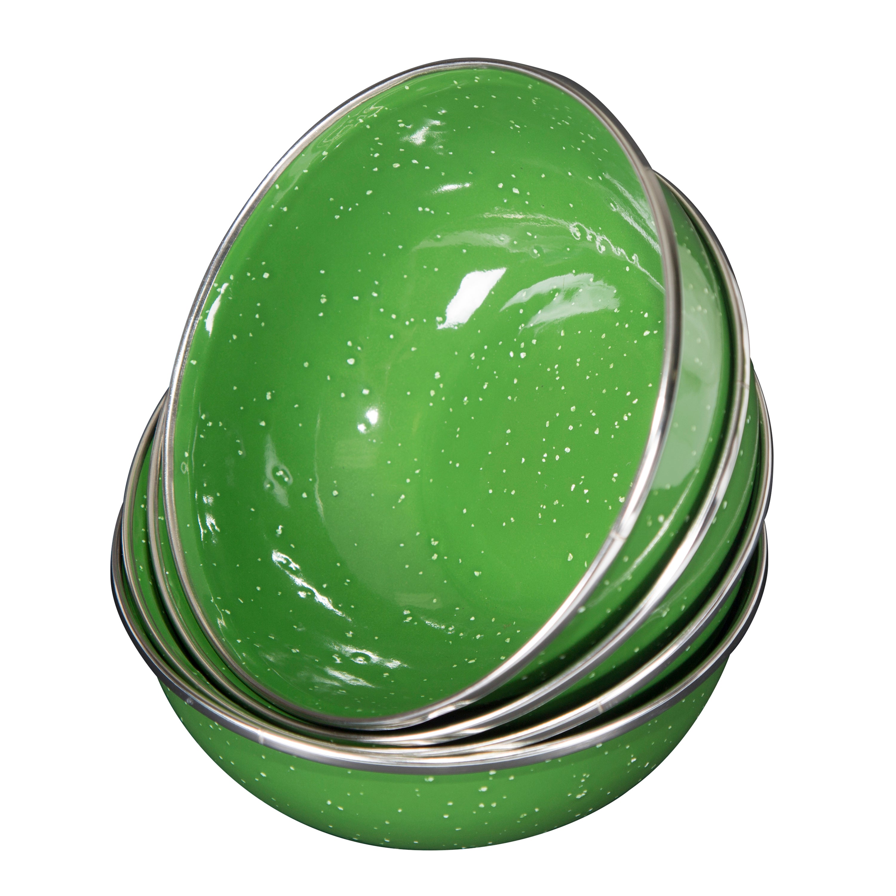 Enamel Camping Tableware Set - 24 Pieces - Green-eSafety Supplies, Inc