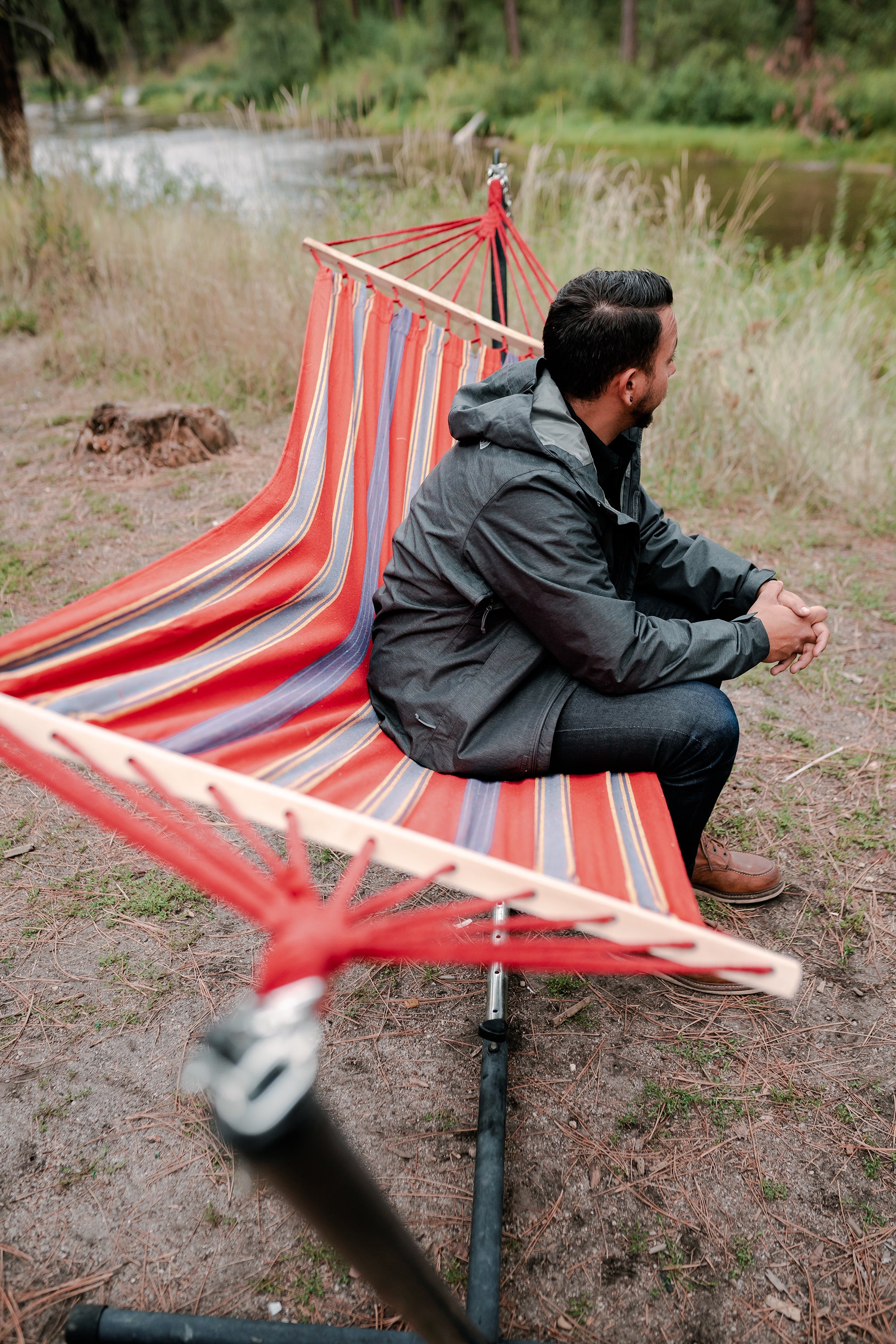 Bahamas Cotton Hammock - Single - Red - 78 In X 39 In-eSafety Supplies, Inc