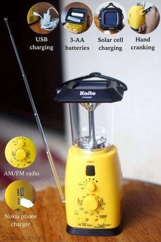 Kaito KA249W Multi-functional 4-way Powered LED Camping Lantern with AM/FM NOAA Weather Radio & Cell Phone Charger-eSafety Supplies, Inc