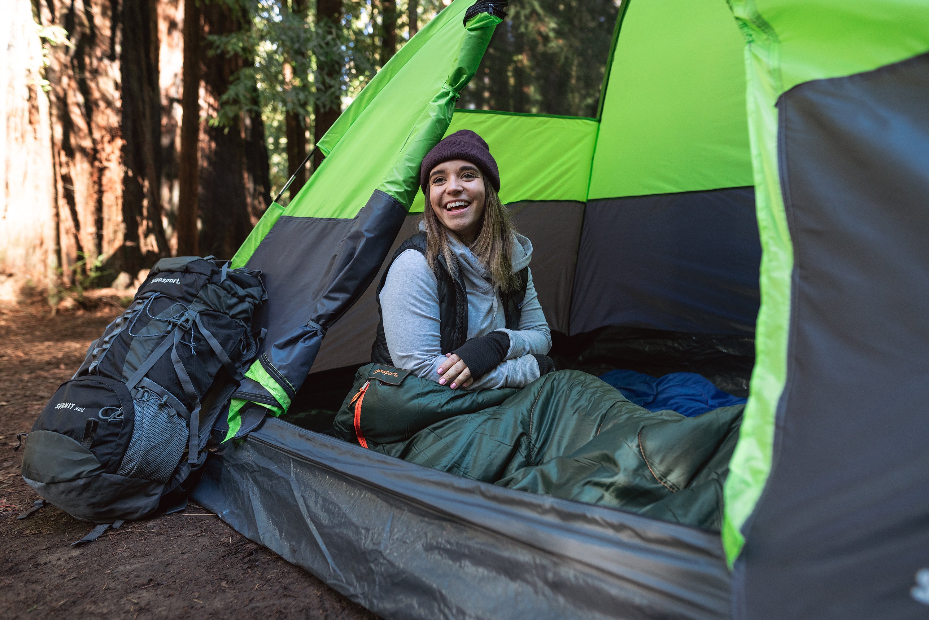 Cedar Creek 3 Season Tent-8 Ft X 7Ft X 54 In-Green/Grey Trim-eSafety Supplies, Inc