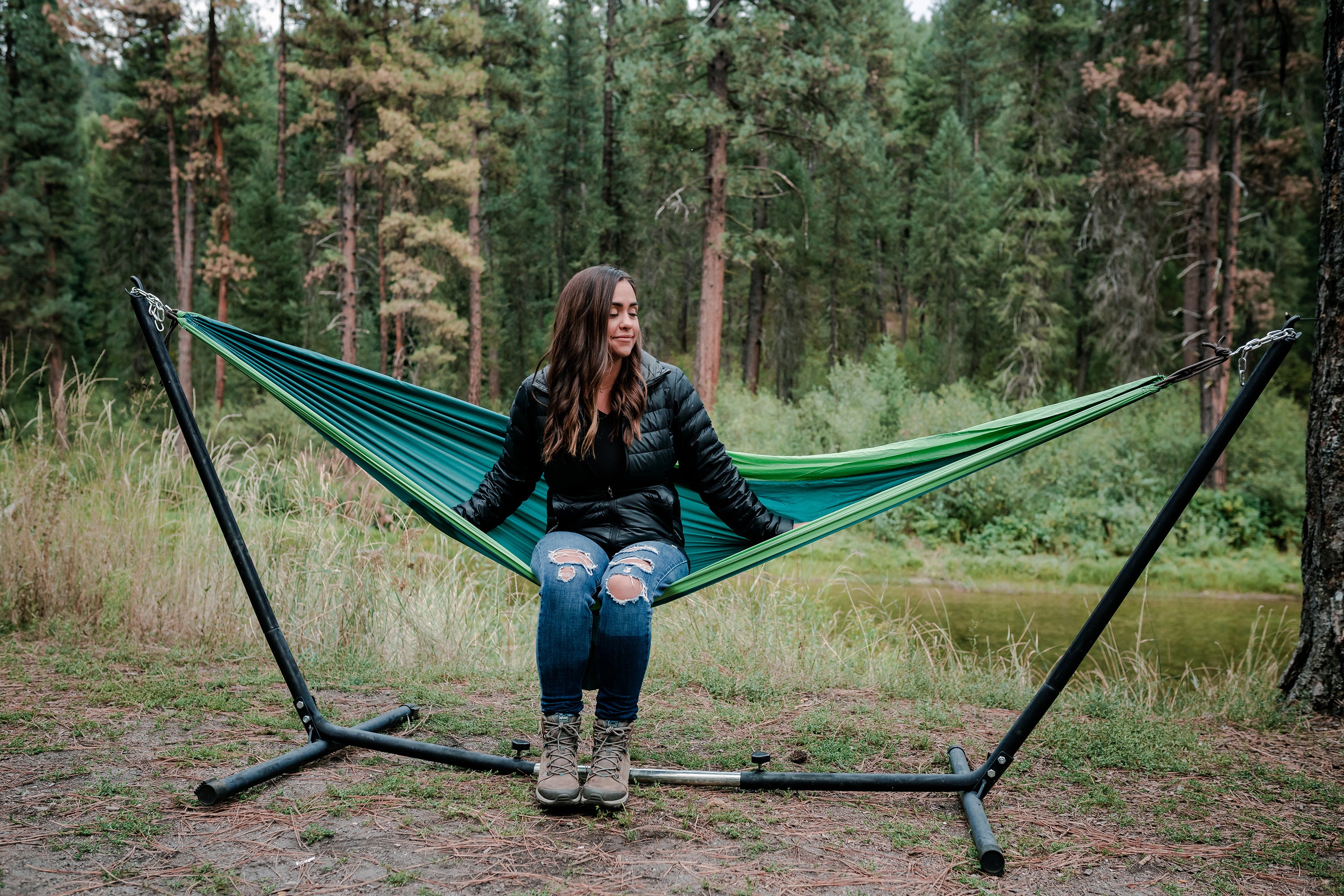 Newport Packable Nylon Hammock - Teal-eSafety Supplies, Inc