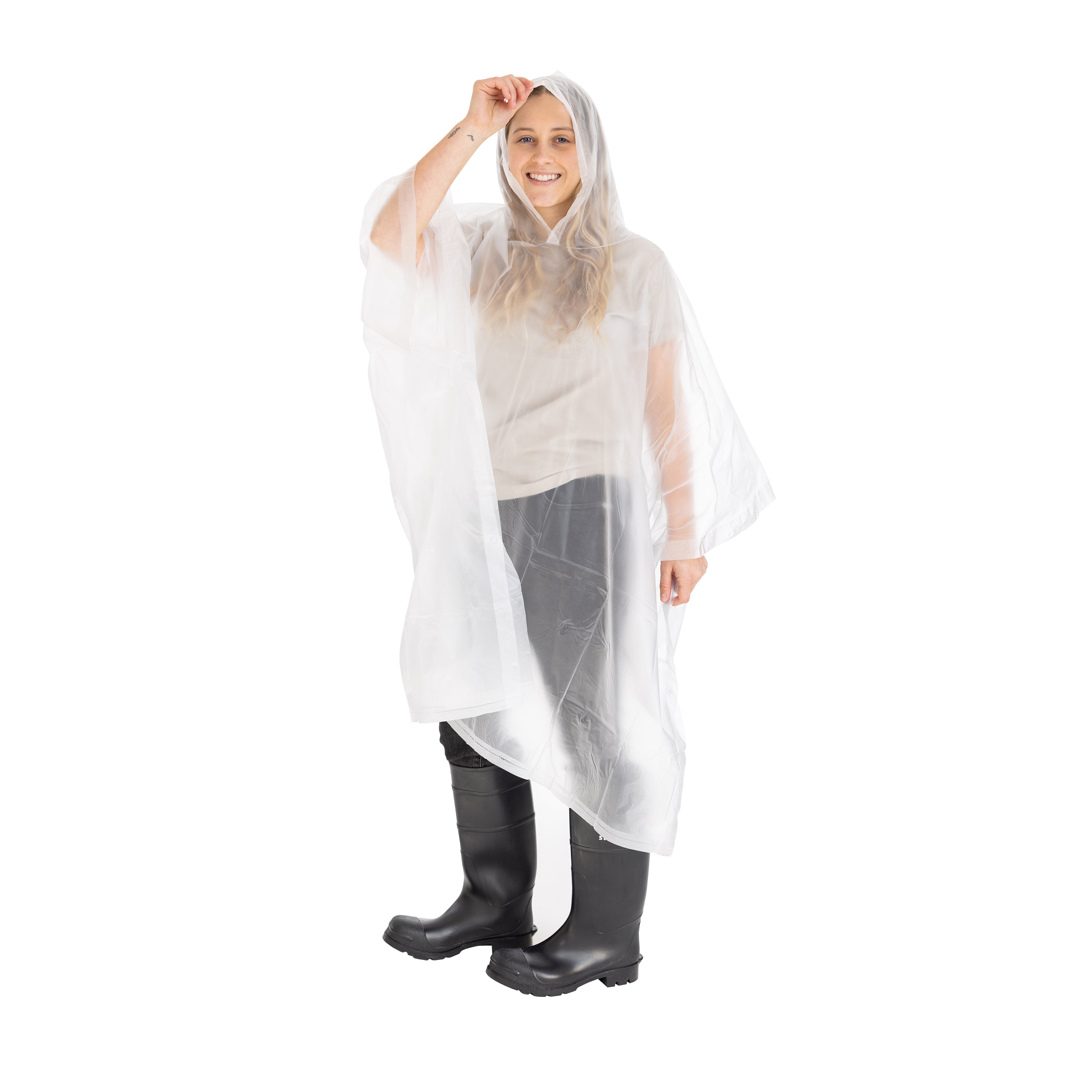 Vinyl Poncho - 52 In X 80 In - Clear-eSafety Supplies, Inc
