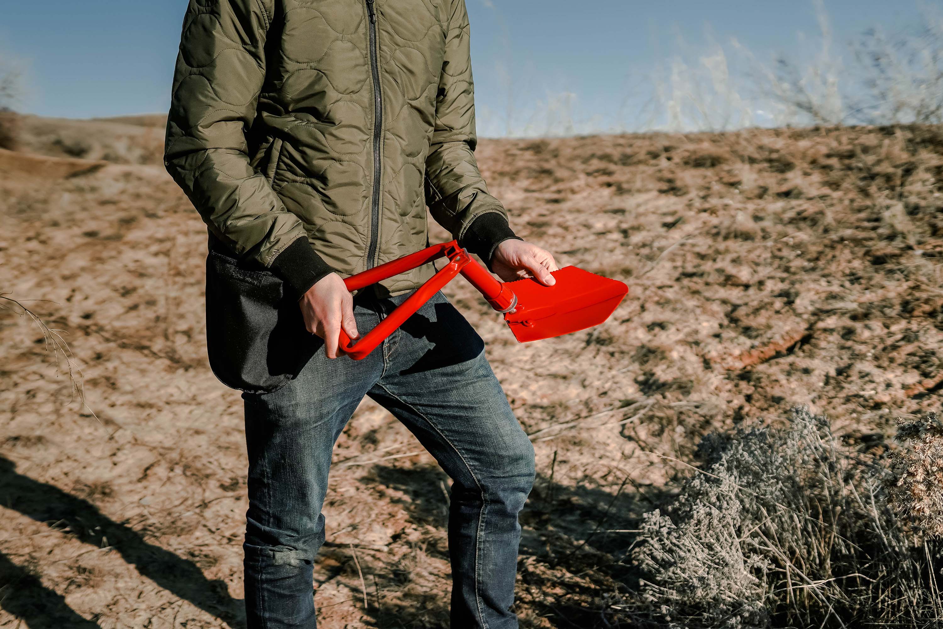 Double Folding Shovel - Red-eSafety Supplies, Inc