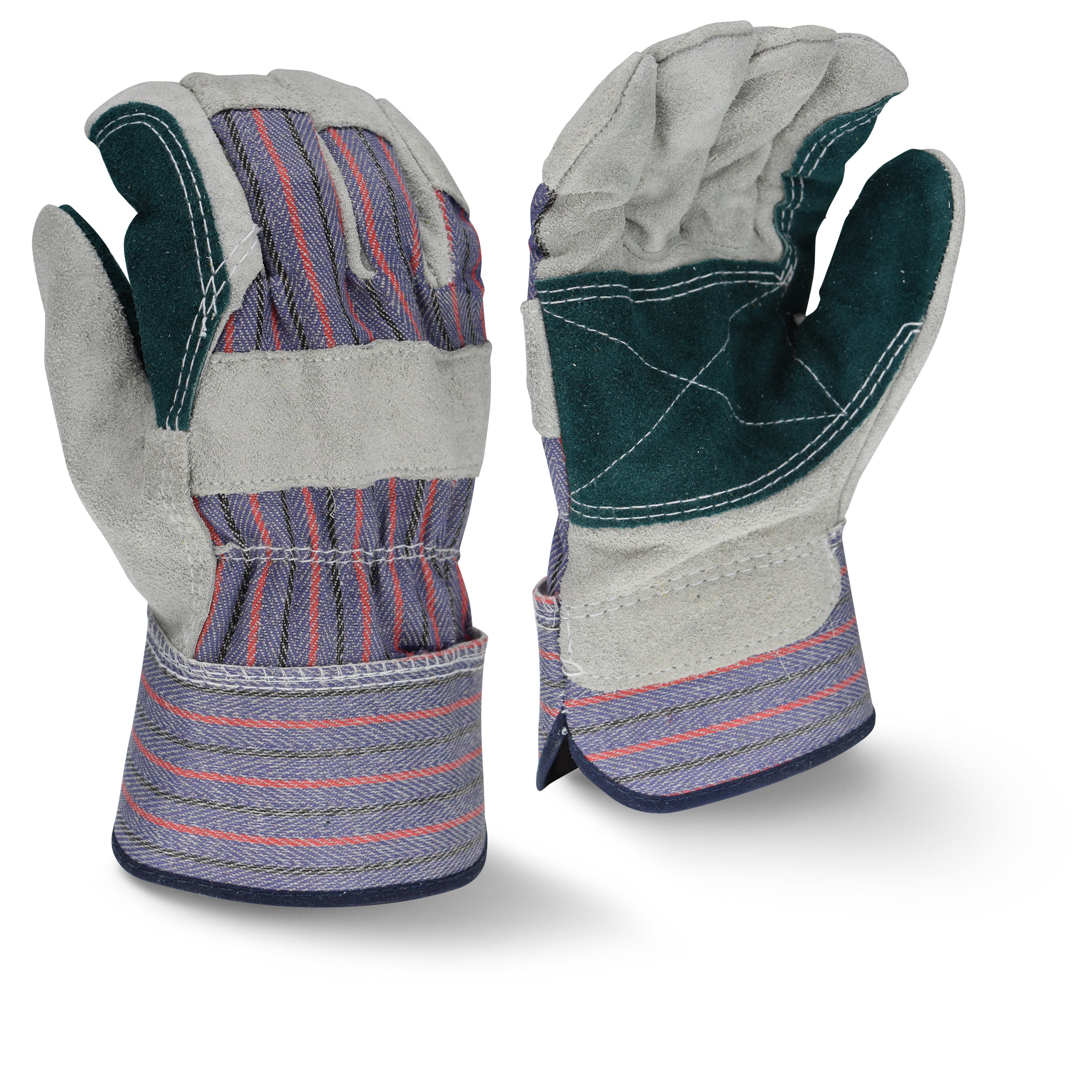 Radians RWG3200DP Regular Shoulder Gray Split Cowhide Double Leather Palm Glove-eSafety Supplies, Inc