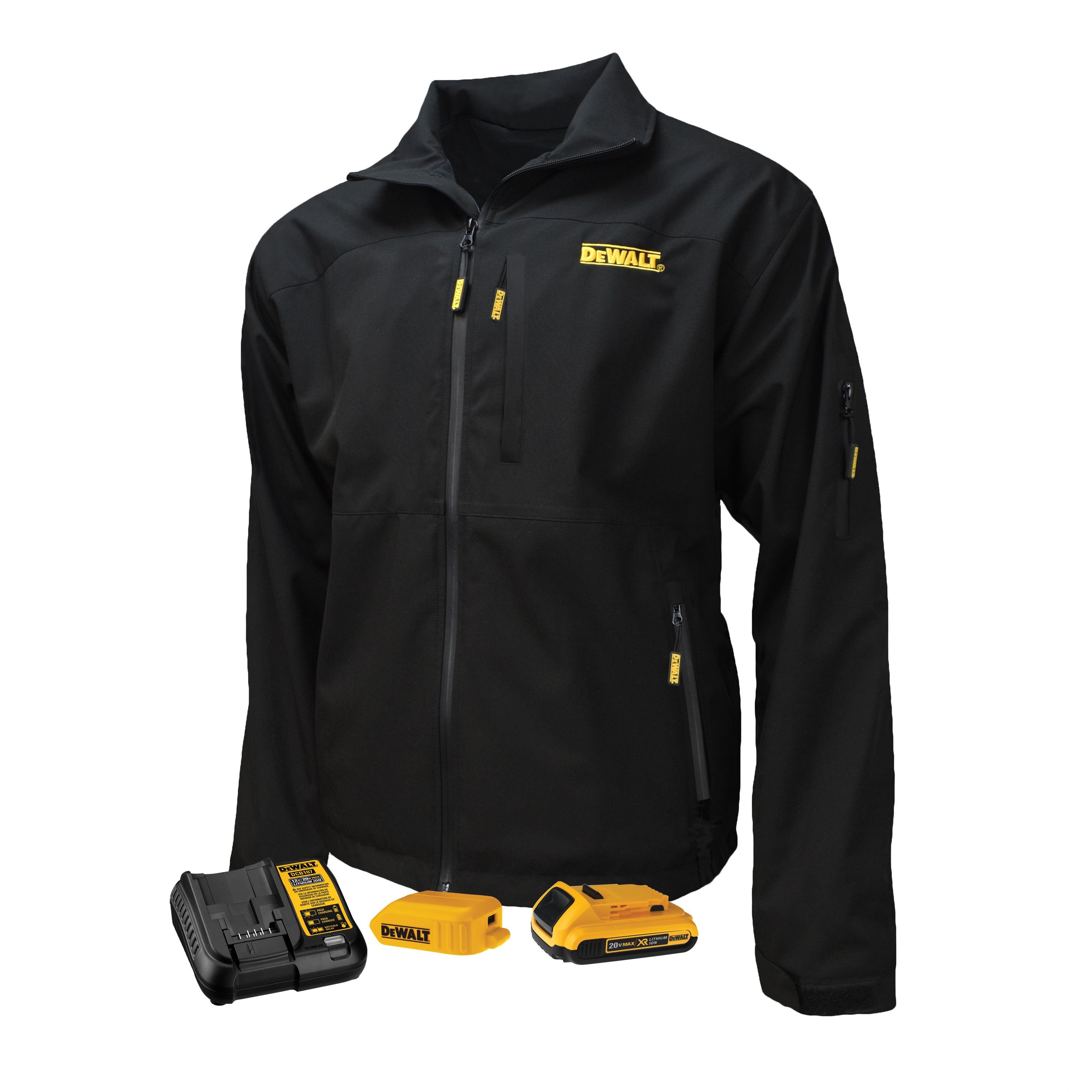 DEWALT Men's Heated Structured Soft Shell Jacket Kitted-eSafety Supplies, Inc